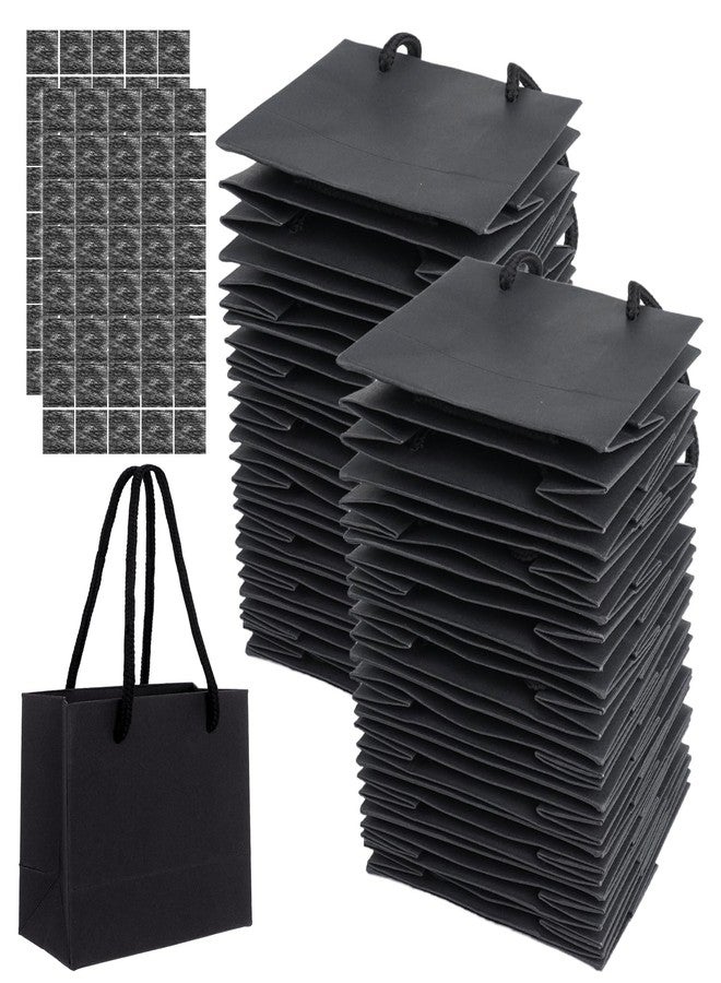 UCEHIPAW 108 Pcs Thicken Black Mini Gift Bags with Handles and Tissue Paper Small Paper Goodie Shopping Bags for Party Wedding Baby Shower Christmas Wrap Gift (3.9 x 4.7 x 2.4 Inch) - Image 1